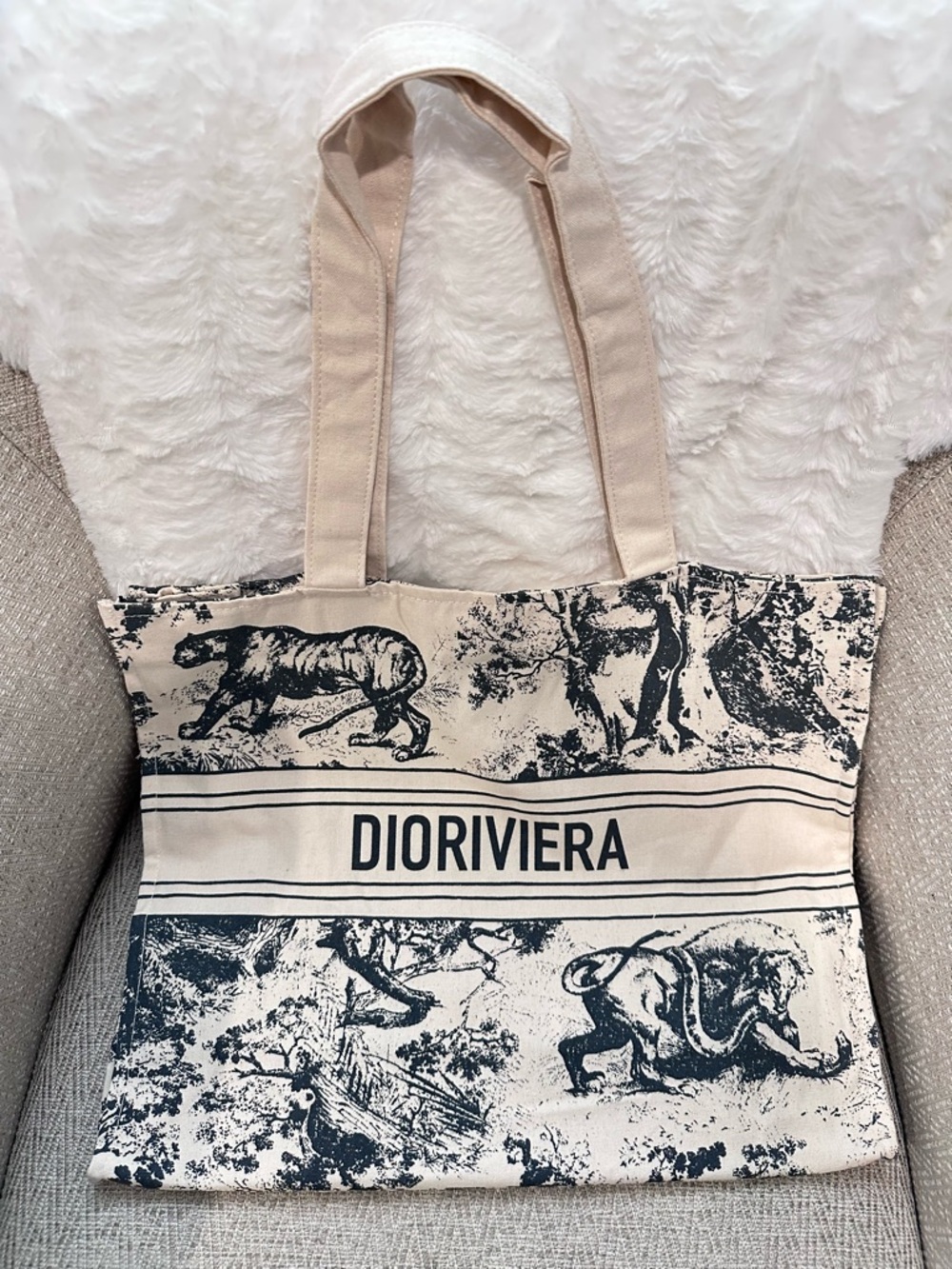 New Christian Dior GWP Dioriviera Straw Tote Bag - Picture 2 of 6